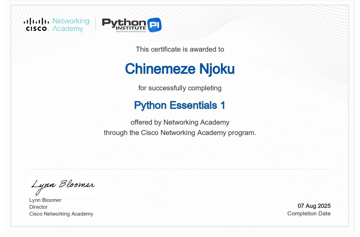 Python Essentials Certificate